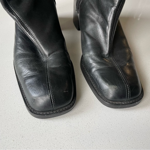 Black Vintage Square Toe Boots - Picture 8 of 9